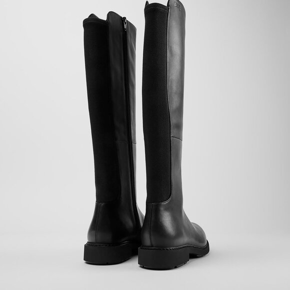 Camper Neuman Black Leather and Textile High Boots for Women - Picture 4 of 6